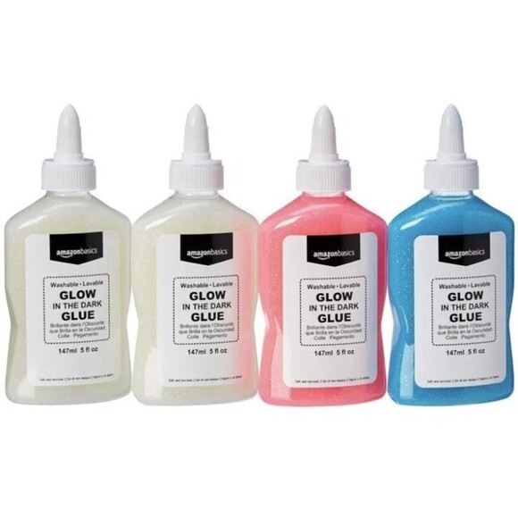 Amazon Basics Glow In The Dark Liquid Glue- Pack Of 4 - Picture 1 of 1